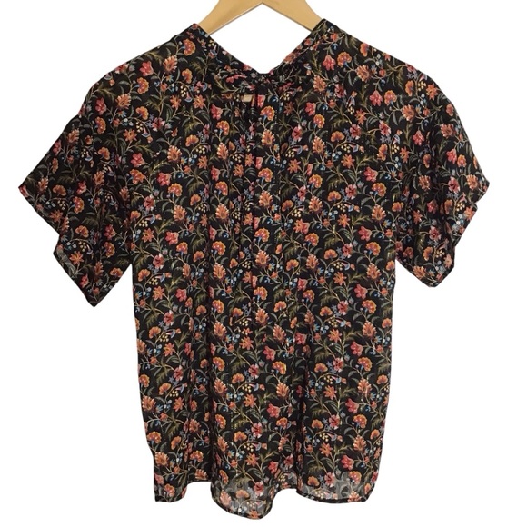 Loft Petite Floral Tie Back Blouse NEW - Picture 3 of 10